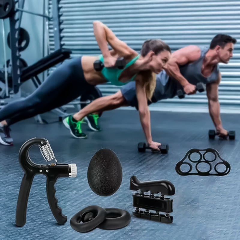 Set Hand Grip Ejercitador Manos Y Antebrazo Fitnics 10-60 Kg