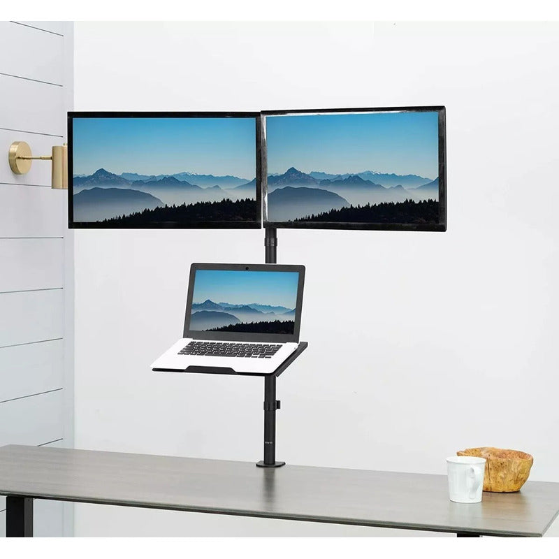 Soporte Escritorio Monitor Notebook Triple 10 a 32 Pulgadas Con Brazo