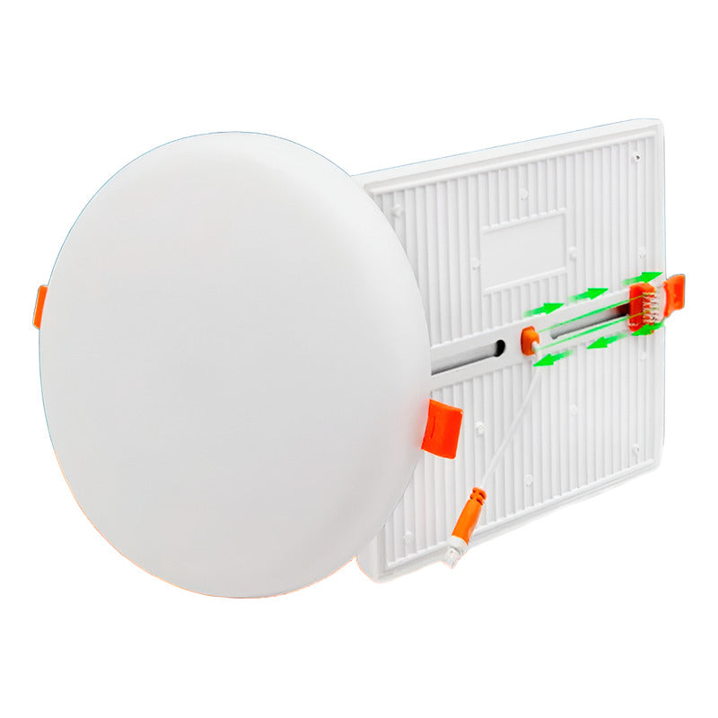 Pack 5 Foco Plafon Embutido 9w Sin Bordes Redondo Luz Fria