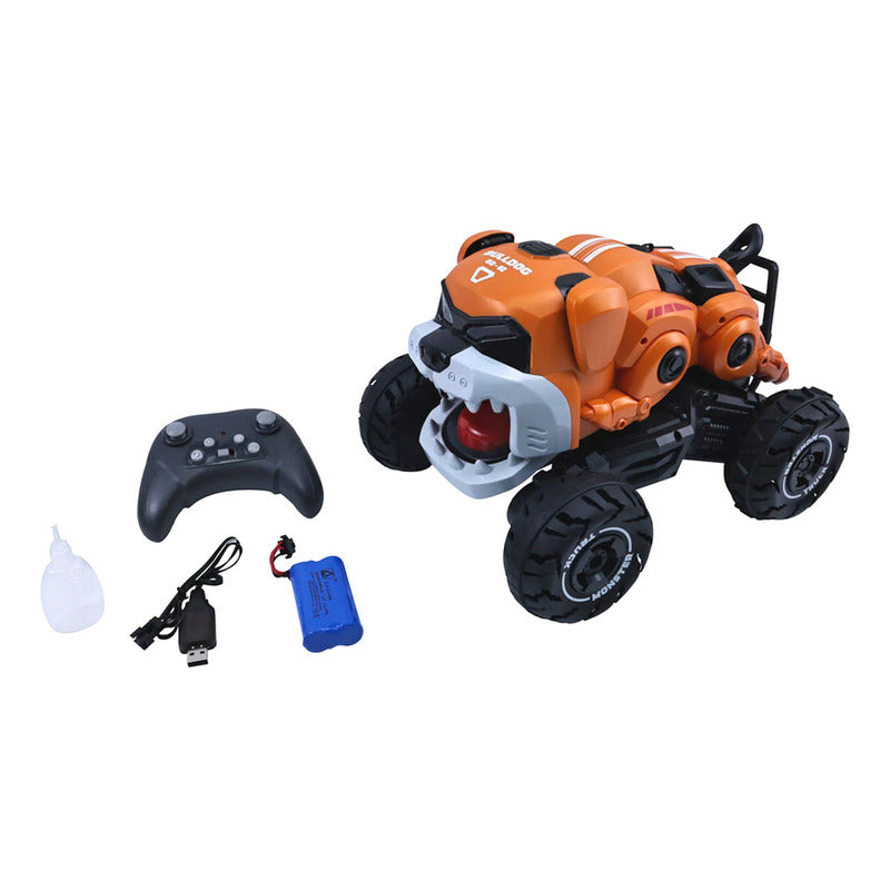 Auto a Control Remoto Bulldog Piruetas Humo Musica 360° 4x4