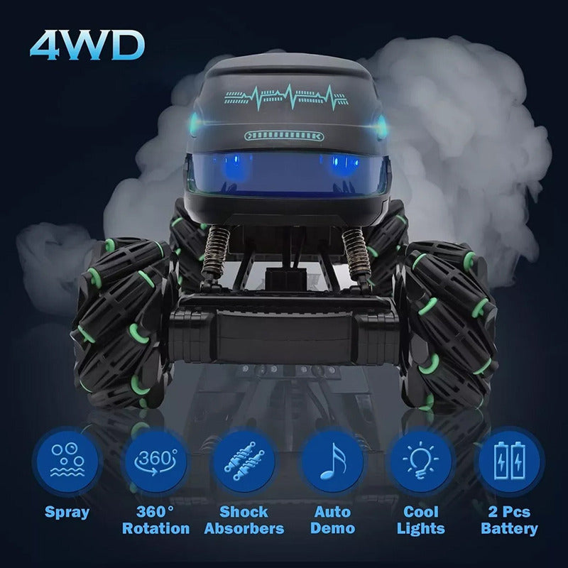 Auto A Control Remoto Monster Truck Lanza Agua Drift Luces