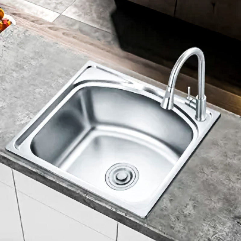 Lavaplatos Clasico 46x42 Sobrepuesto De Acero Inoxidable