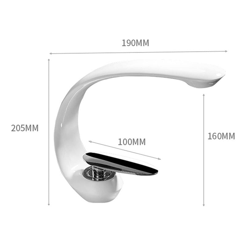 Llave Lavamanos Curva Premium Acero Inoxidable Niquel Baño