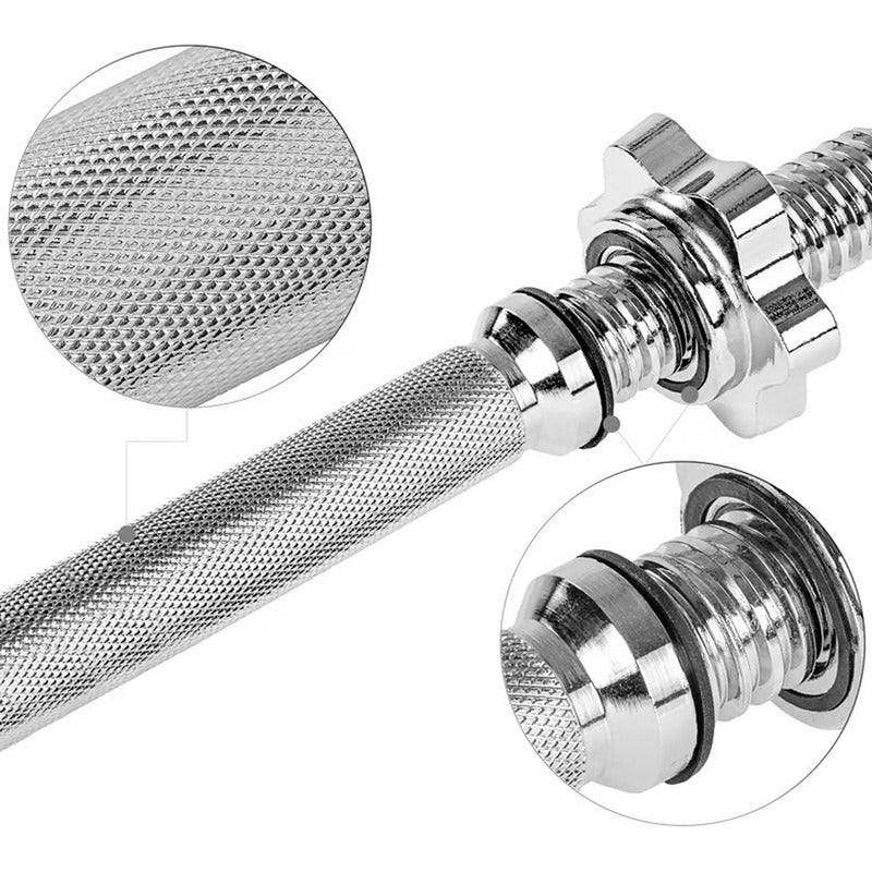 Barra Preolimpica 120cm Recta Cromada Gimnasio Fitness 4.5kg