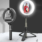 Baston Selfie Con Aro Bluetooh Led Aluminio Con Tripode