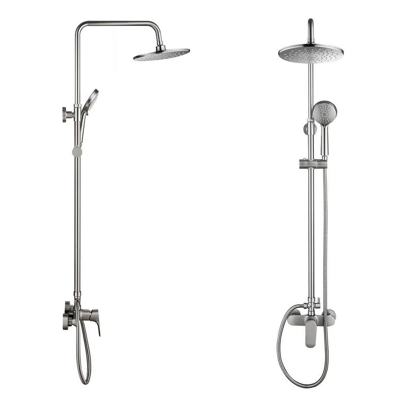 Columna De Ducha Acero Inoxidable Redondo 2 Salidas De Agua