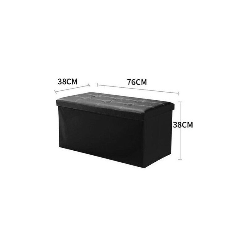 Puff Baul Silla Plegable Ecocuero Organizador 38cm X 76cm