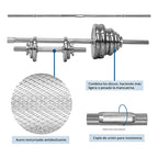 Set Mancuernas Barra Extendible 50 Kg Cromo Con Maleta