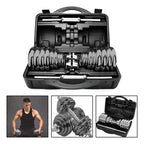 Set De Mancuernas Acero Ajustable 30Kg Con Maletín