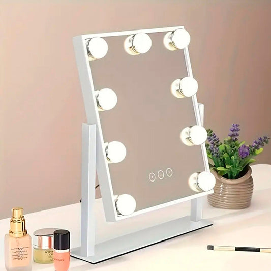 Espejo Maquillaje Tocador 9 Luces Usb 3 Modos Luz Led 360°