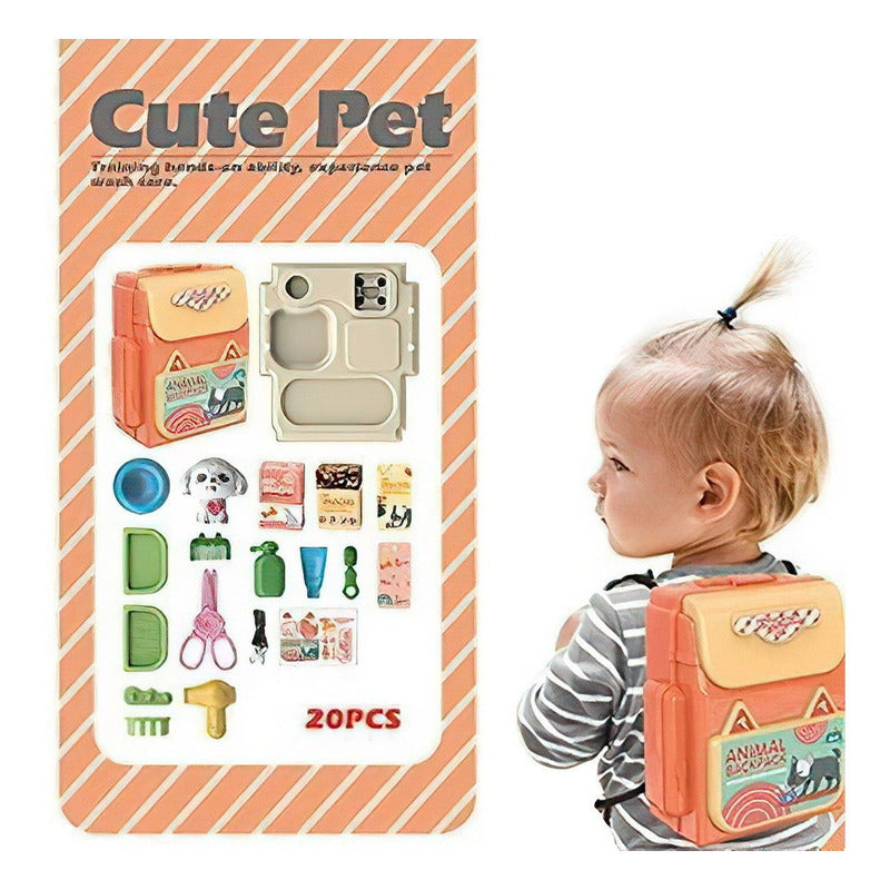 Mochila Juguete Cuida Tu Mascota Cute Pet Didactica Niños