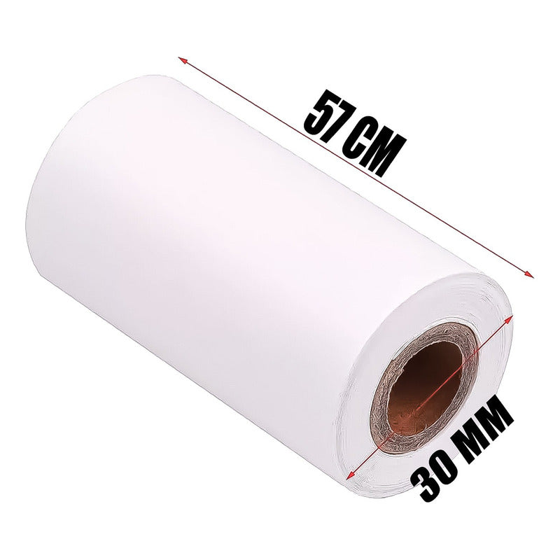 10 Rollos Papel Adhesivo Continuo Impresora Térmica 57x30mm