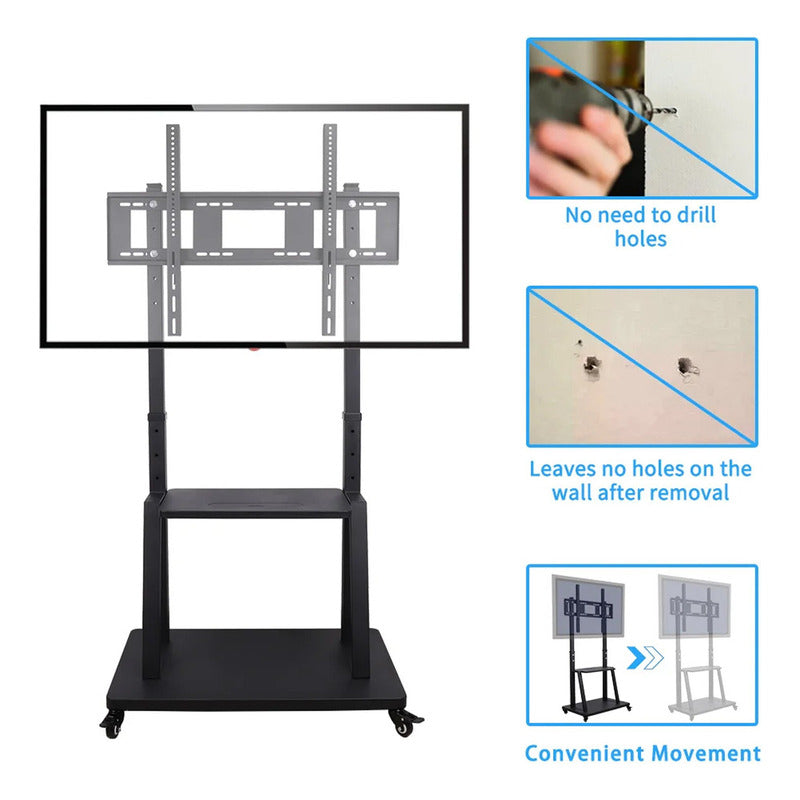 Soporte Tv Grande 60 A 100 Pulgadas Movil Ruedas Pedestal