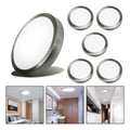 5 Foco Plafon Led Redondo Sobrepuesto 12w Luz Fria Niquel