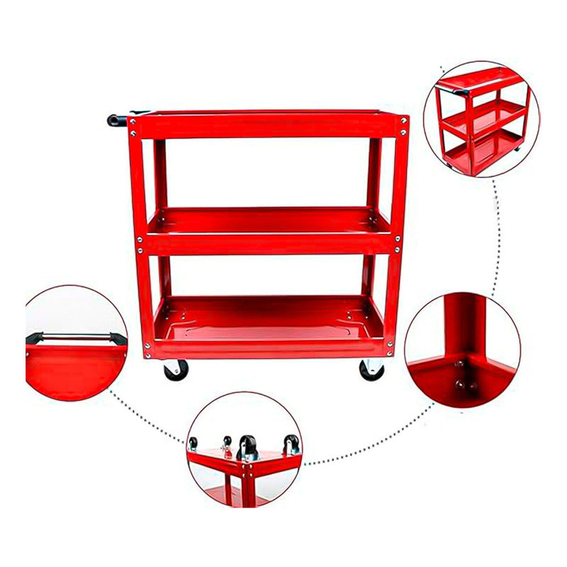 Carro Herramientas Organizador Mecanico Ruedas 3 Niveles