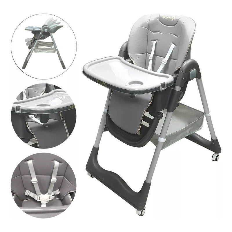 Silla De Comer Bebé Plegable Popypapa Snack Reclinable