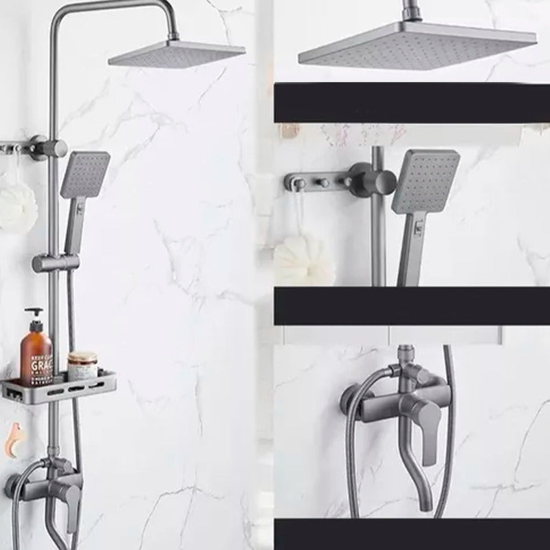 Columna Ducha Rectangular Con Monomando Y Ducha Telefono