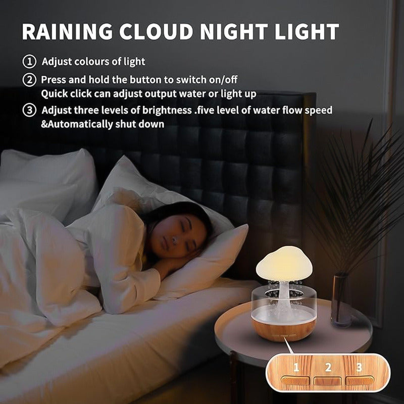 Humidificador Nube Lluvia Aire Difusor De 280ml Aromaterapia