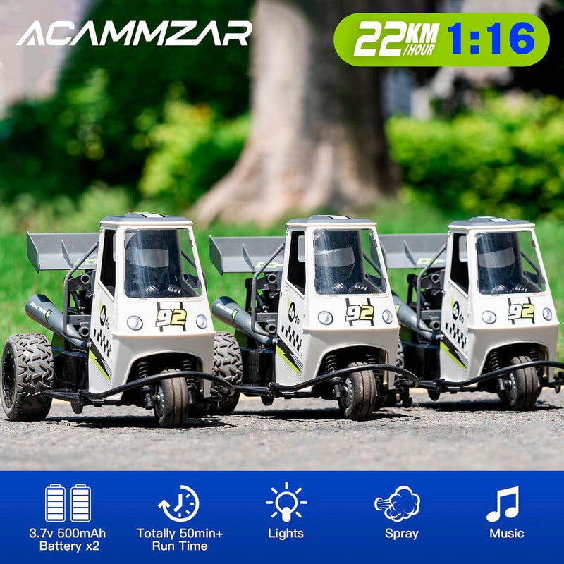 Motocicleta 3 Ruedas Rc Alta Velocidad 2.4ghz Modo Rtr