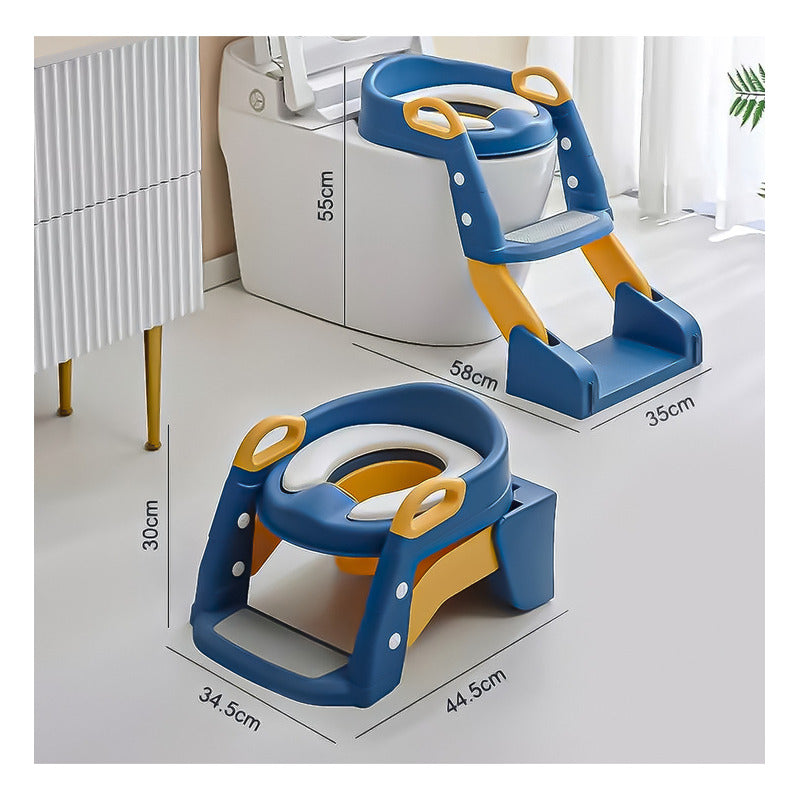 Adaptador Wc Niños Asiento Escalera Pelela 3 En 1 Acolchado