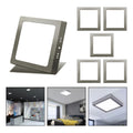 5 Foco Plafon Led Cuadrado Sobrepuesto 18w Luz Fria Niquel