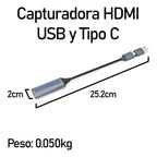 Capturadora De Video Tipo C Hdmi Usb 3 En 1 1080p 4k 60h 3.0