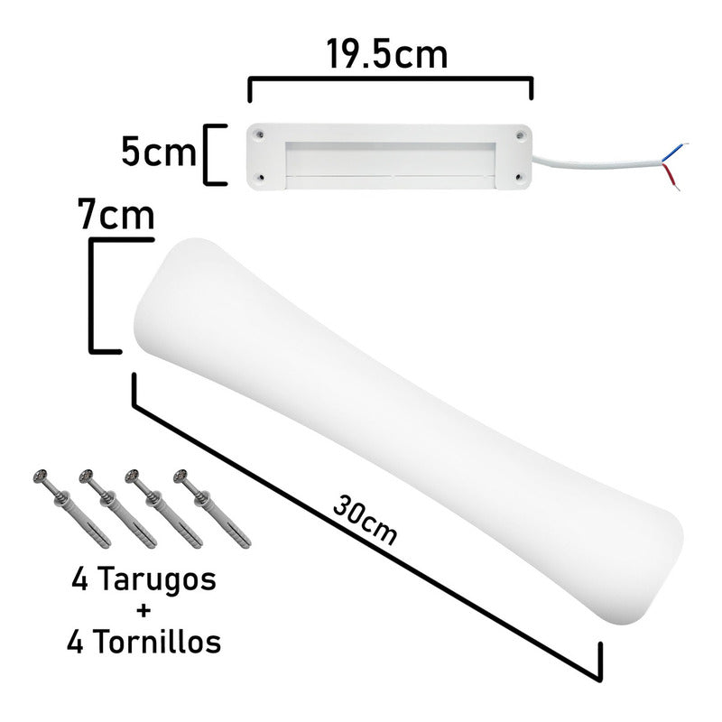 Pack 5 Tubo Led Foco 15w Techo Luz Fria Curvo 30cm Aspor
