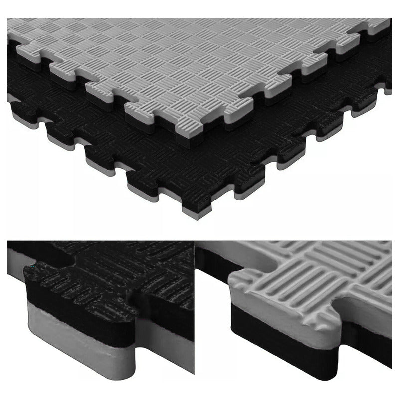 Pack 4 Plancha Tatami 100cm X 100cm X 4cm Gris Y Negro