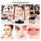Espejo Con Luces Maquillaje Aumento 3x 24 Led 4 Pilas Aaa
