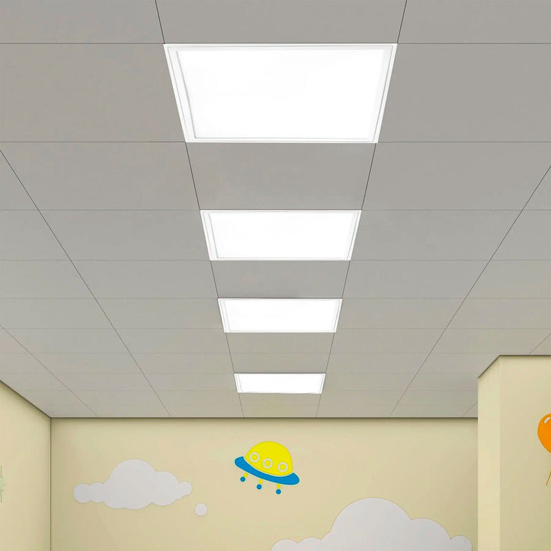 6 Foco Panel Led 48w 60x60cm Sobrepuesto Frio B. Blanco