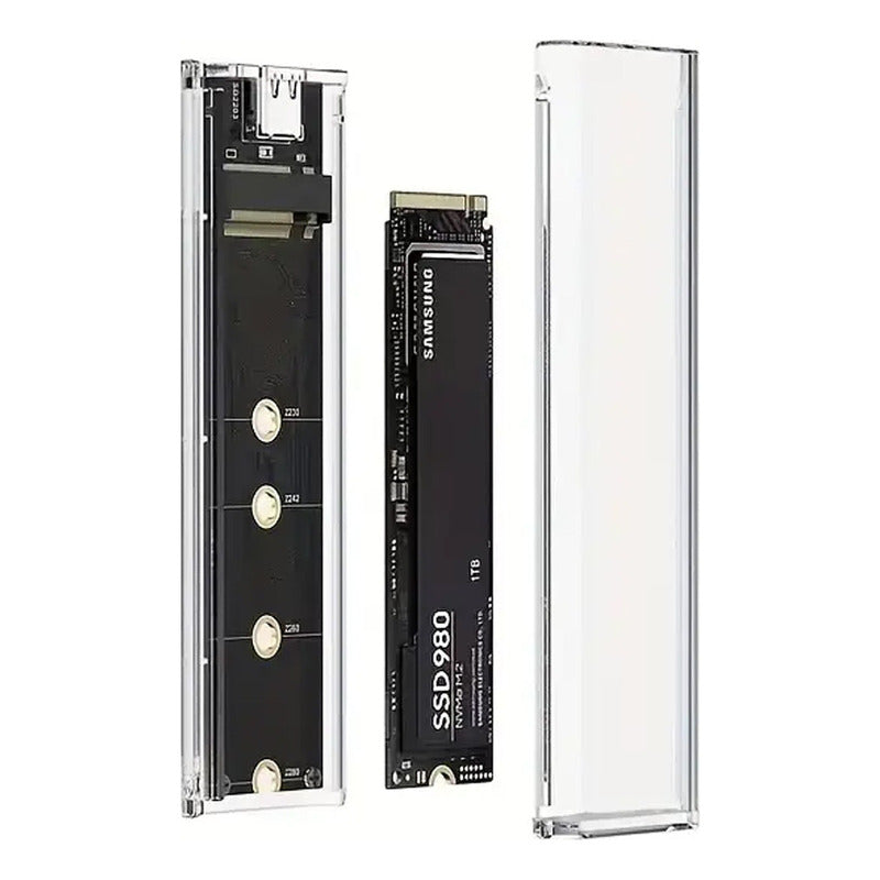 Cofre Ssd M.2 Usb C A Usb 3.1 Case Pcie Nvme 10gbp Acrílico