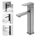 Llave Lavamanos Alta Grifo Monomando Acero Inoxidable Plata