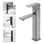 Llave Lavamanos Alta Grifo Monomando Acero Inoxidable Plata
