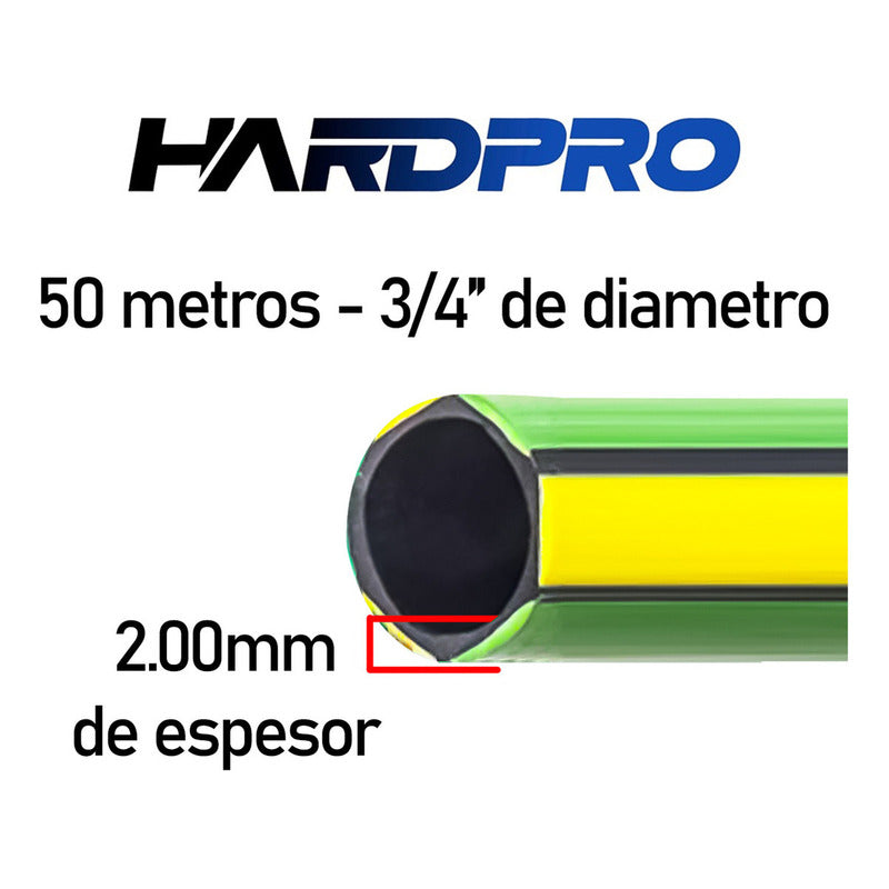 Manguera Riego Jardin 50m 3/4 2.0mm Reforzada Proteccion Uv