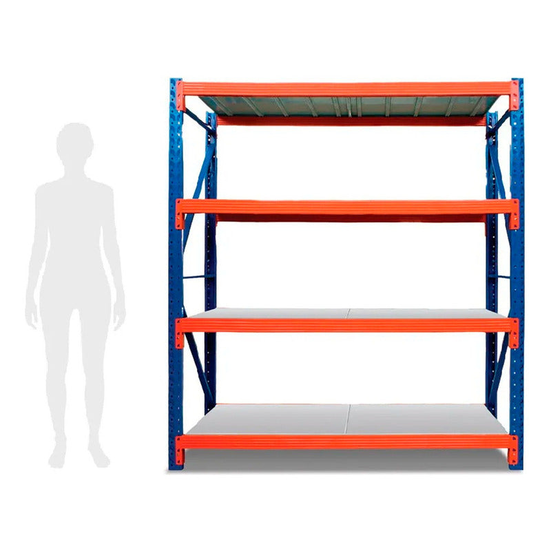 Pack 2 Estante Metálico Rack 200x200x60cm Sin Pernos 800kg