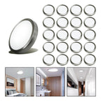 20 Foco Plafon Led Redondo Sobrepuesto 12w Luz Fria Niquel