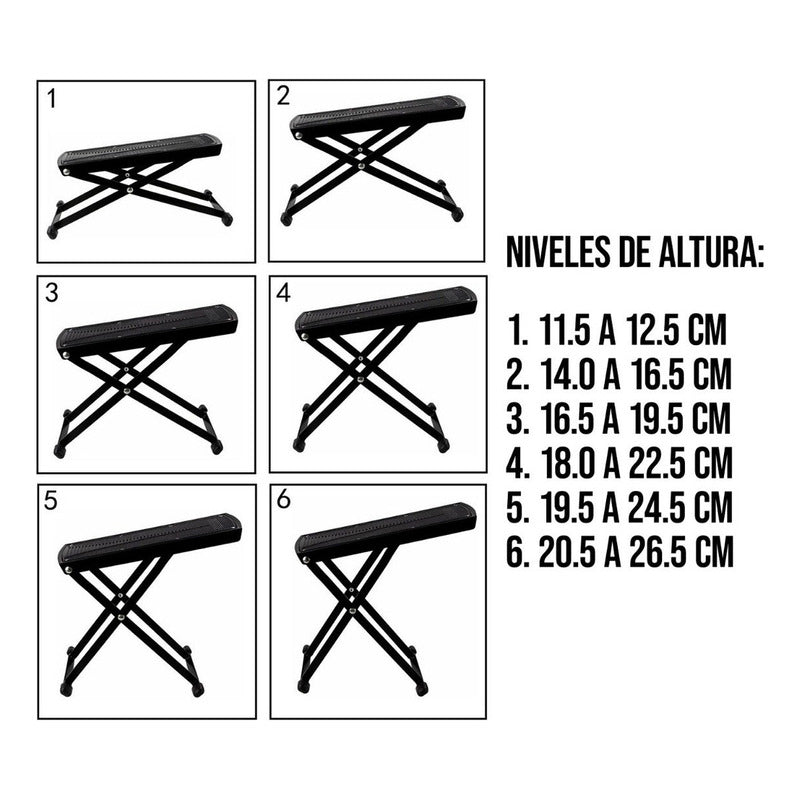 Apoya Pie Guitarra Para Tocar Bajo Ukelele Soporte Plegable