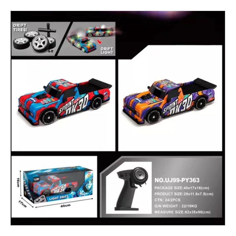 Auto Drift 4x4 C/r Luces Neumáticos Y Frenos De Repuestos