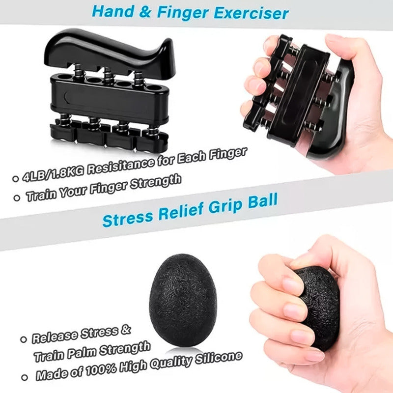 Set Hand Grip Ejercitador Manos Y Antebrazo Fitnics 10-60 Kg