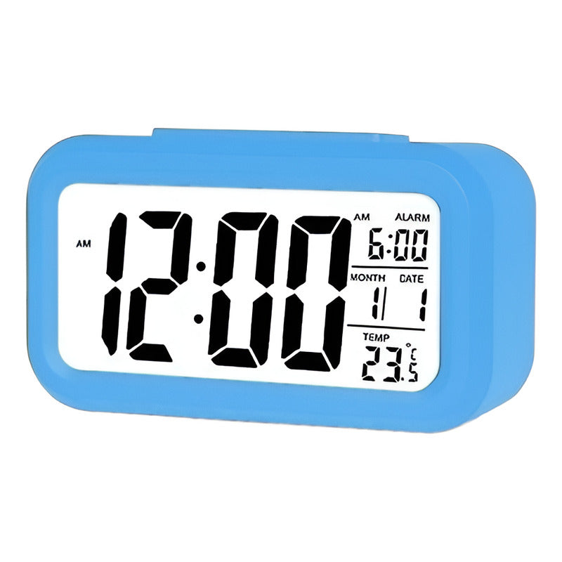 Reloj Despertador Digital Luz Lcd Temperatura Fecha 62115