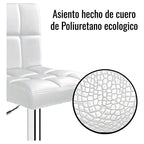 2 Silla Piso Bar Taburete Respaldo Ecocuero Altura Acolchado