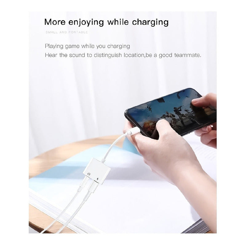 Adaptador Audio Y Carga Lightning Compatible Con iPhone