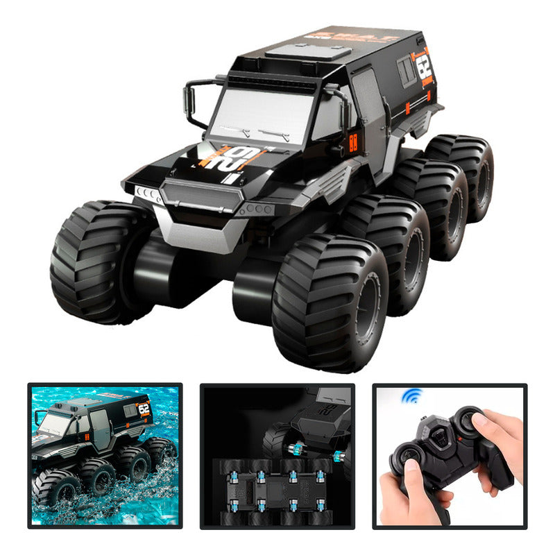 Carro Anfibio A Control Remoto Swat 8x8 2.4ghz Todo Terreno