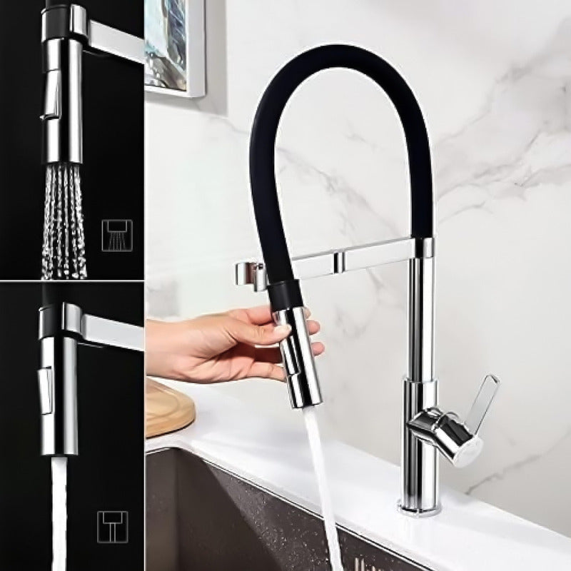 Llave Lavaplatos Grifo Diseño Moderno Cuello Flexible Acero