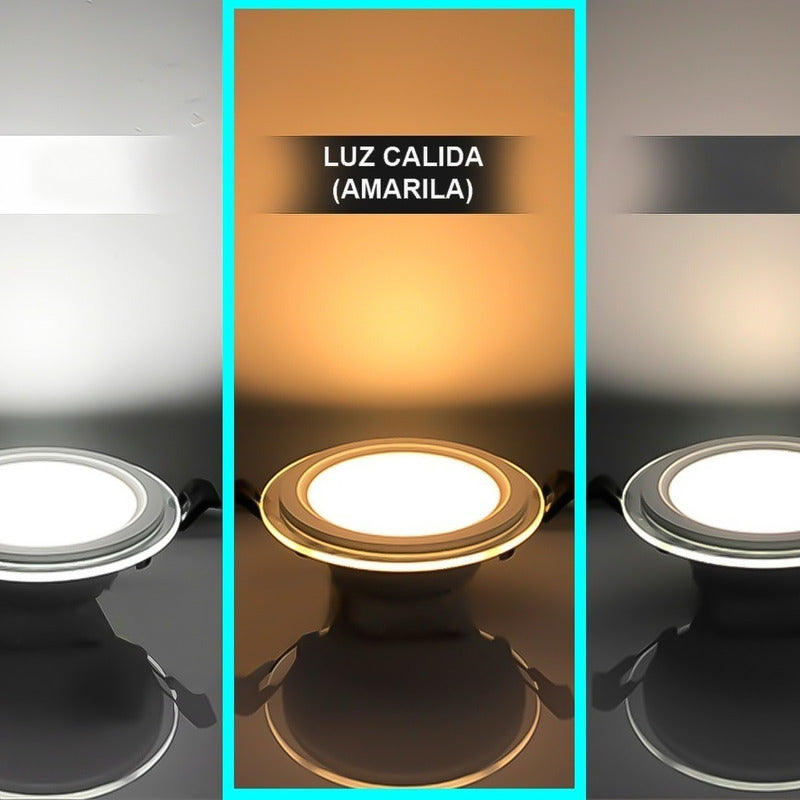 Pack 3 Foco Panel Plafon Led Embutido Redondo 18w Luz Calida