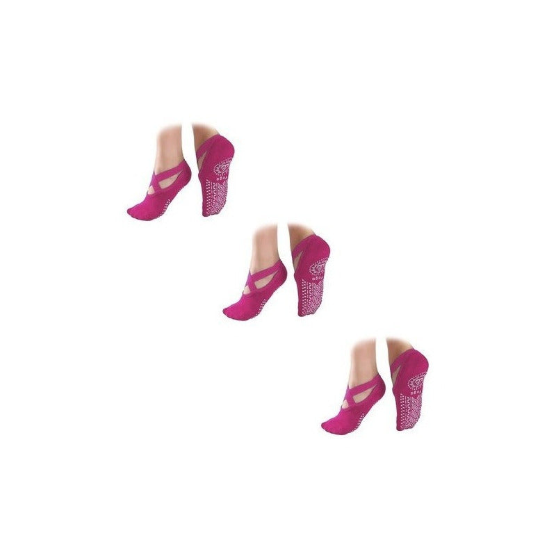 Pack 3 Calcetines Yoga Antideslizantes Transpirables Cruz