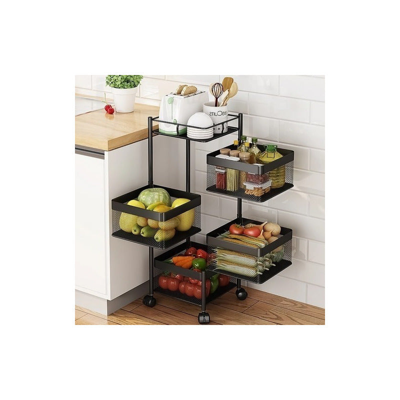 Estante Organizador Verdulero Frutero Metal Giratorio 5 Piso