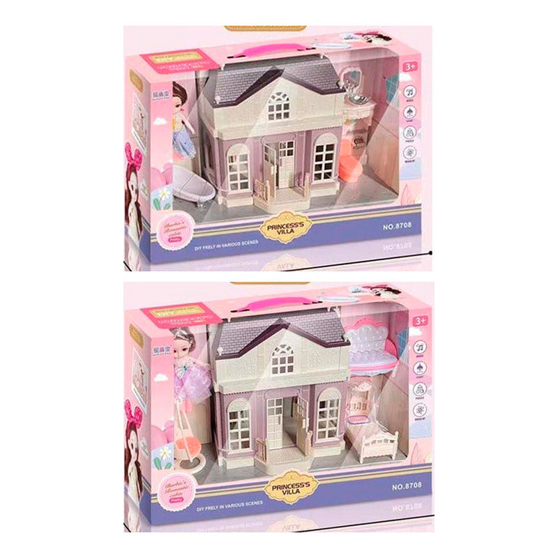 Casa De Muñeca Musica Con Luces De Princess Villa