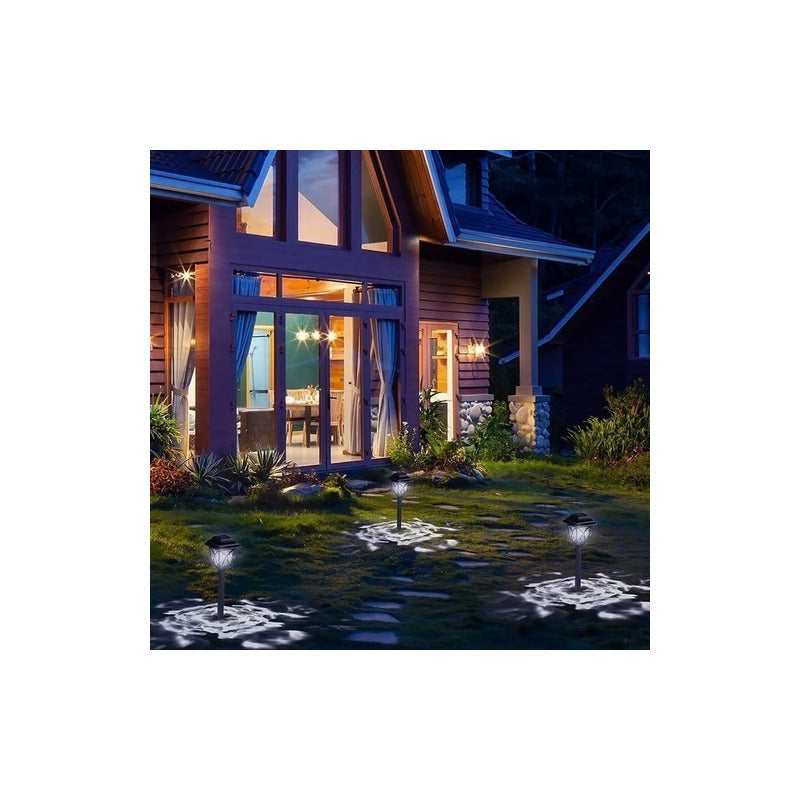Pack 4 Luces Solares Jardin Estaca Con Sensor Estilo Ingles