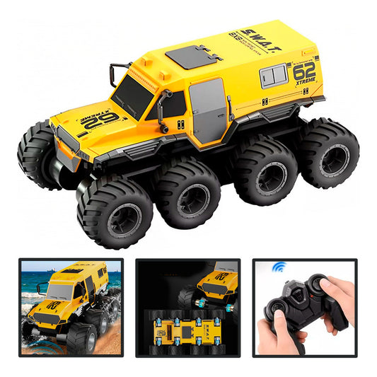 Carro Anfibio A Control Remoto Swat 8x8 2.4ghz Todo Terreno